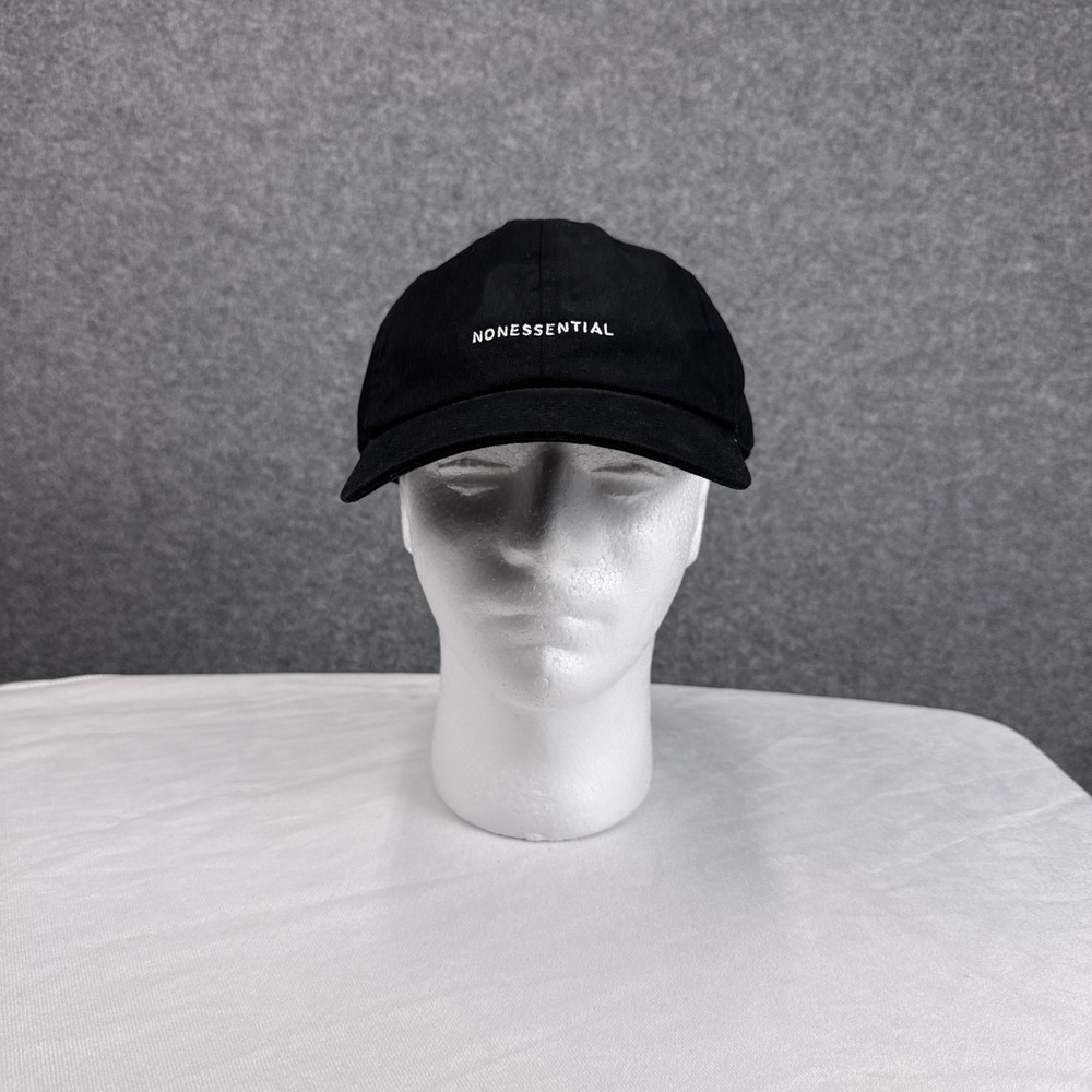 Dad Brand Apparel Nonessential Hat Black‎ Cotton Adjustable Strapback Dad Cap